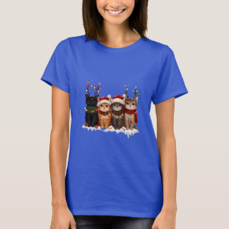 Cute Christmas Cats Illustration – Festive Kittens T-Shirt