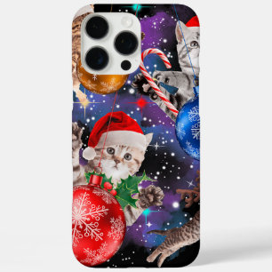 Cute Christmas Cats In Space Ornaments iPhone 16 Pro Max Case