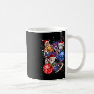 Cute Christmas Cats In Space Ornaments Graphic Coffee Mug