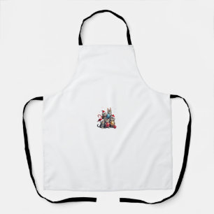 Cute Christmas Cats In Space Ornaments T-Shirt Apron