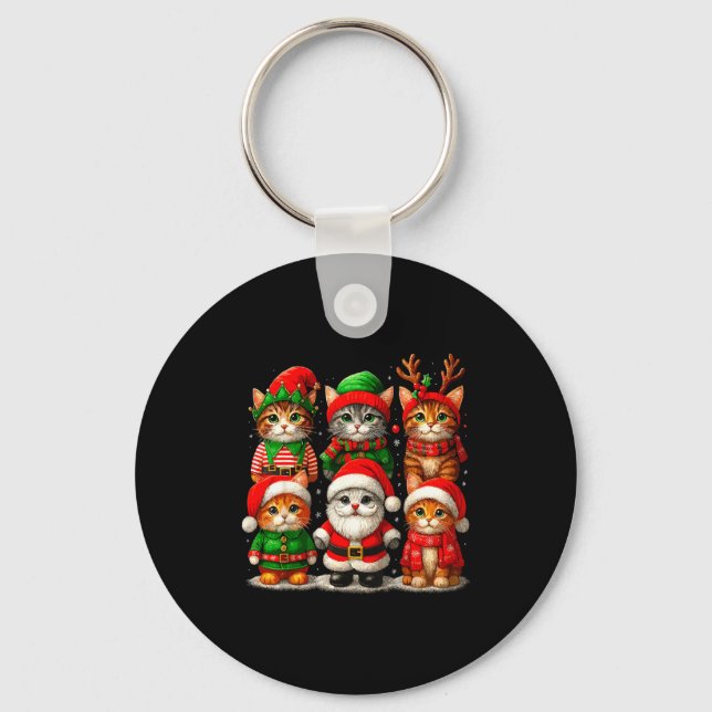 Cute Christmas Cats  Key Ring (Front)