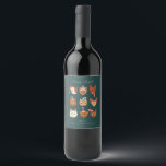 Cute Christmas Cats Meowy  Wine Label<br><div class="desc">Cute and funny Christmas wine label featuring hand drawn illustration of various cats wearing winter accessories. The text says "meowy and bright."</div>