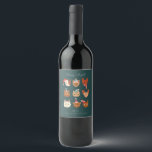 Cute Christmas Cats Meowy  Wine Label<br><div class="desc">Cute and funny Christmas wine label featuring hand drawn illustration of various cats wearing winter accessories. The text says "meowy and bright."</div>