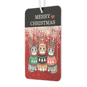 Cute Christmas Cats Merry Christmas  Car Air Freshener