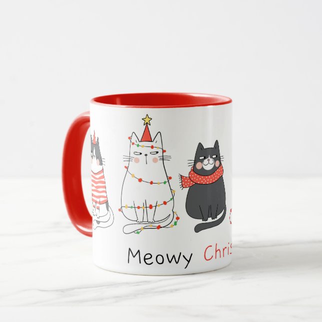 Cute Christmas Cats Mug (Front Left)