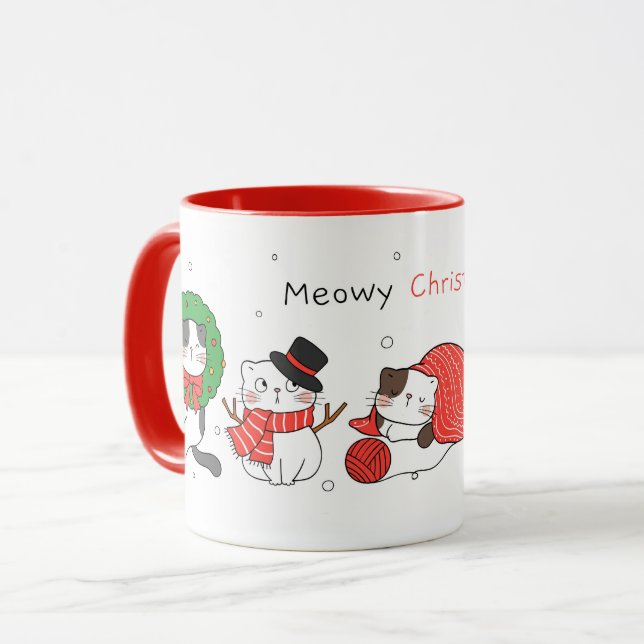 Cute Christmas Cats Mug (Front Left)