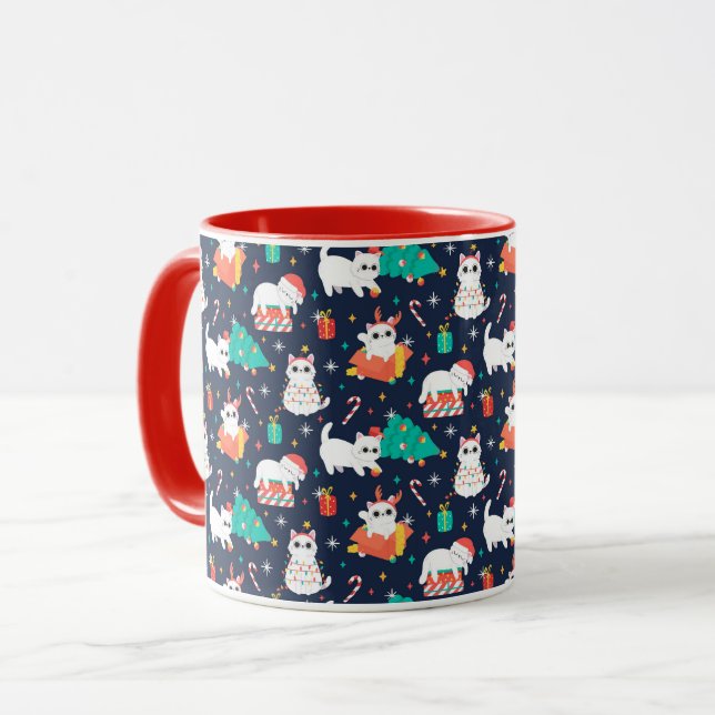 Cute Christmas Cats Mug (Front Left)