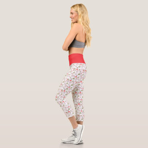 Cute Christmas Cats Pattern – Festive Holiday Desi Capri Leggings