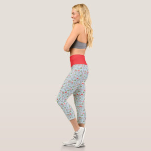 Cute Christmas Cats Pattern – Festive Holiday Desi Capri Leggings