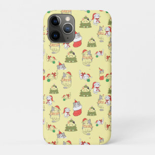 Cute Christmas Cats Pattern – Festive Holiday Desi iPhone 11 Pro Case