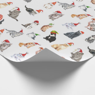 Cute Christmas Cats Pattern Wrapping Paper
