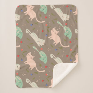 Cute Christmas Cats Sherpa Blanket