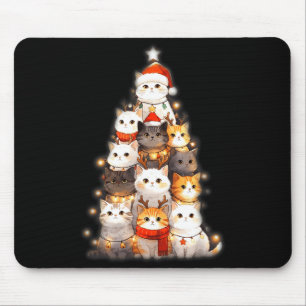 Cute Christmas Cats Tree Lights Holiday Kittens Il Mouse Mat