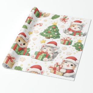 Cute Christmas Cats Wrapping Paper