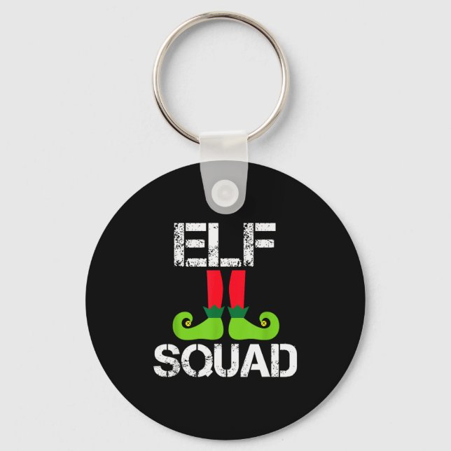 Cute Christmas Cheer Elf Squad Santa's Helper  Key Ring (Front)