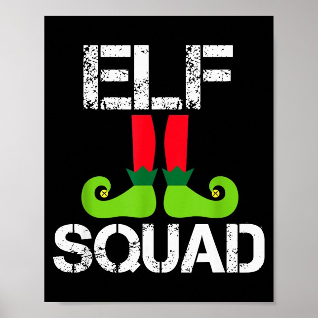 Cute Christmas Cheer Elf Squad Santa's Helper  Poster (Front)