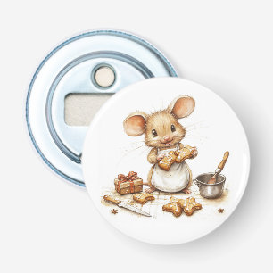 Cute Christmas Chef Mouse Bottle Opener