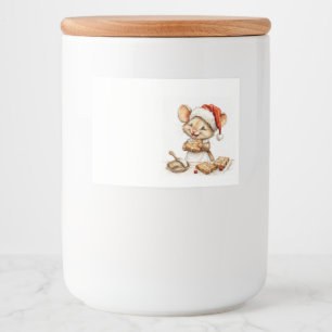 Cute Christmas Chef Mouse Food Label