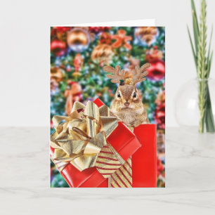 Cute Christmas Chipmunk Holiday Card