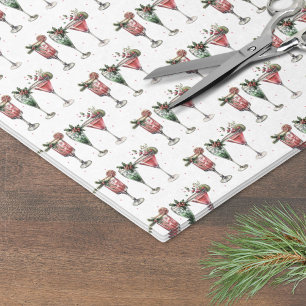 Cute Christmas Cocktail Pattern Tissue Paper