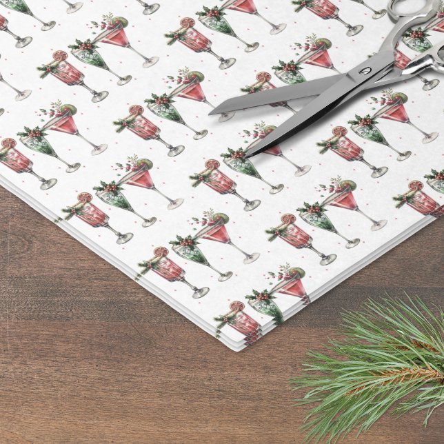 Cute Christmas Cocktail Pattern Tissue Paper (Cute Christmas Cocktail Pattern Tissue Paper )