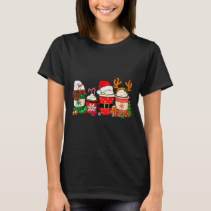 Cute Christmas Coffee Shirt Snowman Deer Santa Cof