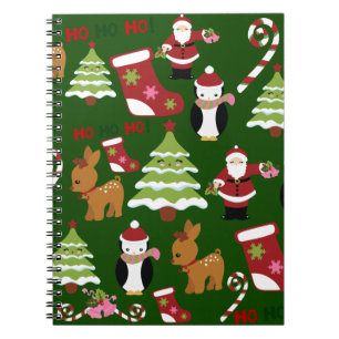 Cute Christmas Collage Design with Santa Notebook