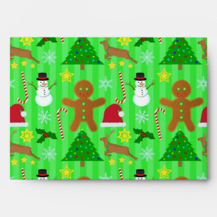 Cute Christmas Collage Holiday Pattern Envelopes