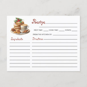 Cute Christmas Cookie Exchange Holiday Recipe Postcard