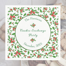 Cute Christmas Cookie Exchange Party Custom Name