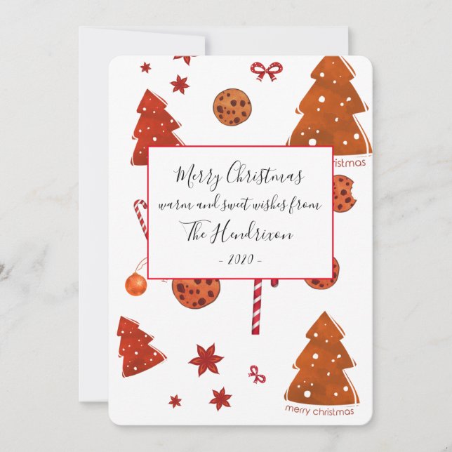 Cute Christmas cookie Holiday Card (Front)
