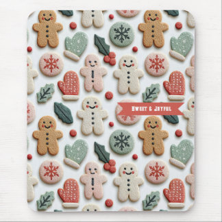 Cute Christmas Cookie Pattern Mouse Mat