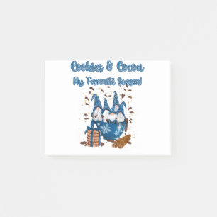 Cute Christmas Cookies and Cocoa Blue Gnomes Post-it Notes