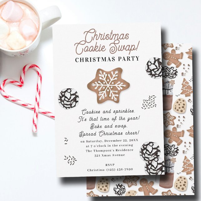 Cute Christmas Cookies Holiday Baking Cookie Swap Invitation (Cute Christmas Cookies Holiday Baking Cookie Swap Invitation)
