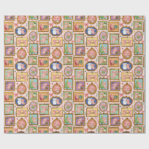 Cute Christmas coquette axolotl wrapping paper