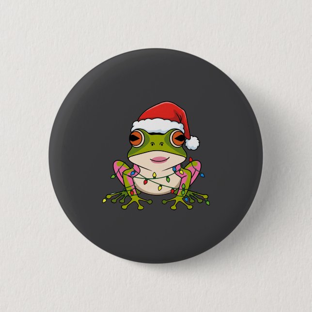 Cute Christmas Coqui Frog _ Holiday Puerto Rican L 6 Cm Round Badge (Front)