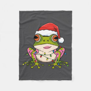Cute Christmas Coqui Frog _ Holiday Puerto Rican L Fleece Blanket