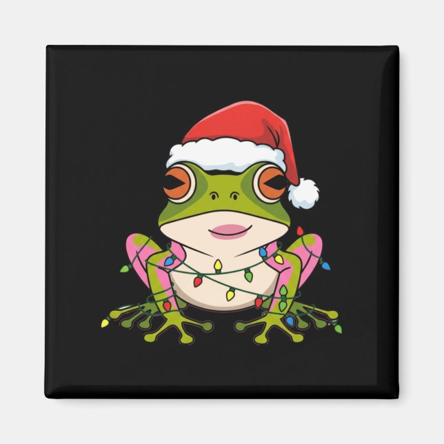 Cute Christmas Coqui Frog _ Holiday Puerto Rican L Magnet (Front)