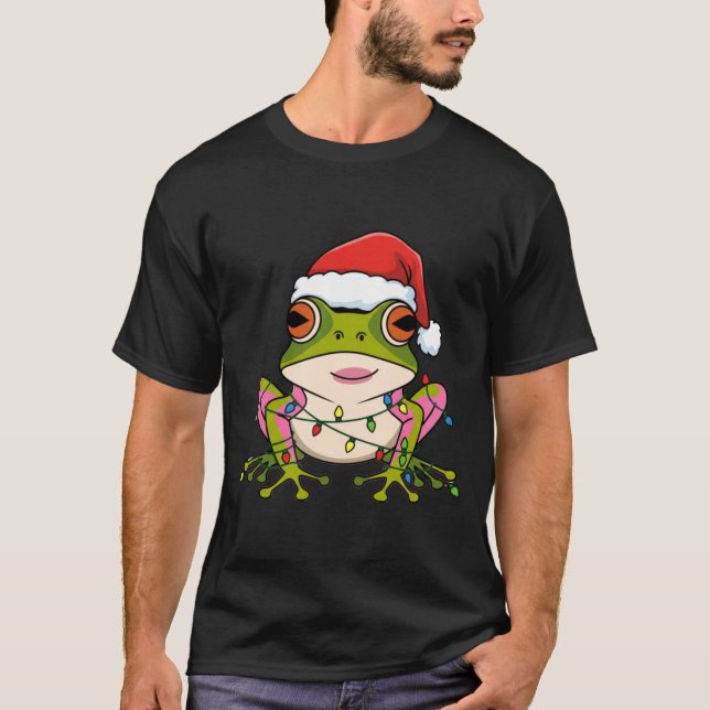 Cute Christmas Coqui Frog _ Holiday Puerto Rican L T-Shirt (Front)