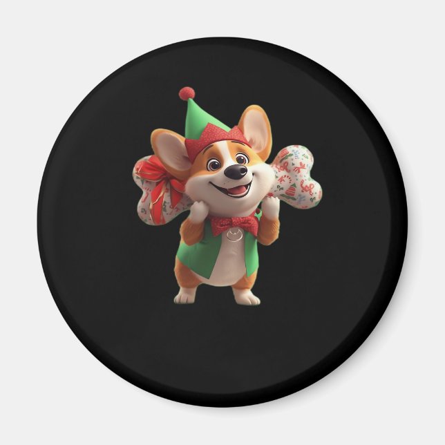 Cute Christmas Corgi Classic T-Shirt Magnet (Front)