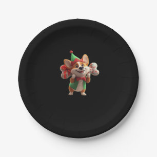 Cute Christmas Corgi Classic T-Shirt Paper Plate