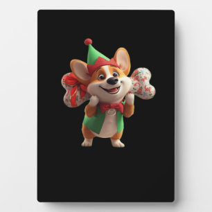Cute Christmas Corgi Classic T-Shirt Plaque