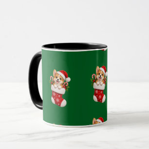 Cute Christmas Corgi Dog Festive Pattern Fleece Bl Mug