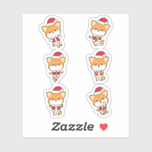 Cute Christmas Corgi DogSticker Pack