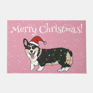 Cute Christmas Corgi Doormat