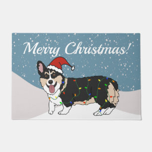 Cute Christmas Corgi Doormat