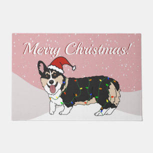 Cute Christmas Corgi  Doormat