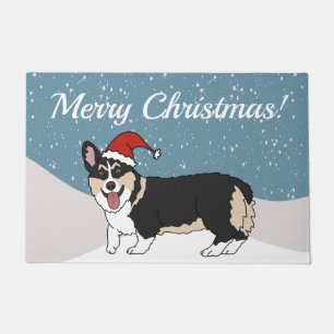 Cute Christmas Corgi Doormat
