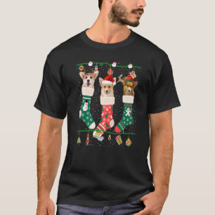 Cute Christmas Corgi In Sock Xmas Reindeer Santa E T-Shirt