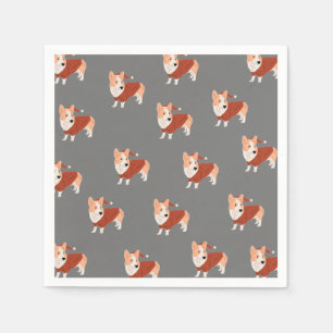 Cute Christmas Corgi Pattern Napkin